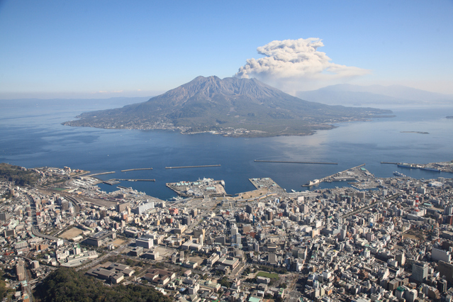 Sakura-Jima (volcano) and Kagoshima City